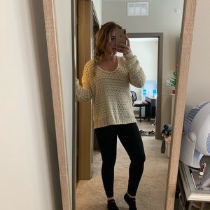 Free People Beige Knit Sweater